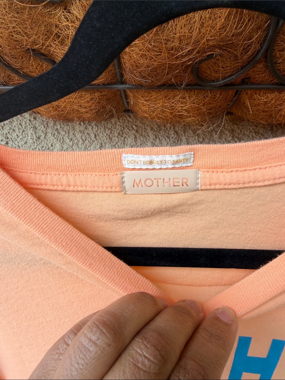 MOTHER Peach Short Sleeve 'Surfs Up' Graphic Tee NWOT 100% cotton - Picture 2 of 4